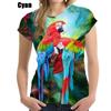 Женская повседневная футболка с забавным попугаем и 3D-принтом, уличная одежда в стиле Харадзюку, футболки с коротким рукавом в стиле хип-хоп, верхняя рубашка