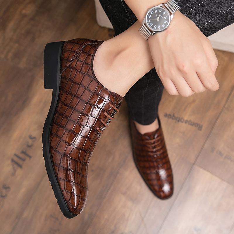 Деловые кожаные туфли мужские оксфорды на шнуровке мужские рабочие офисные туфли классические толстые подошвы с острым носком дизайнерские мужские повседневные туфли