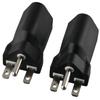2pcs Black 6-15P To 5-15R American  Plug Adapter Nema 6-15R American  Gauge Adapter  Electrician