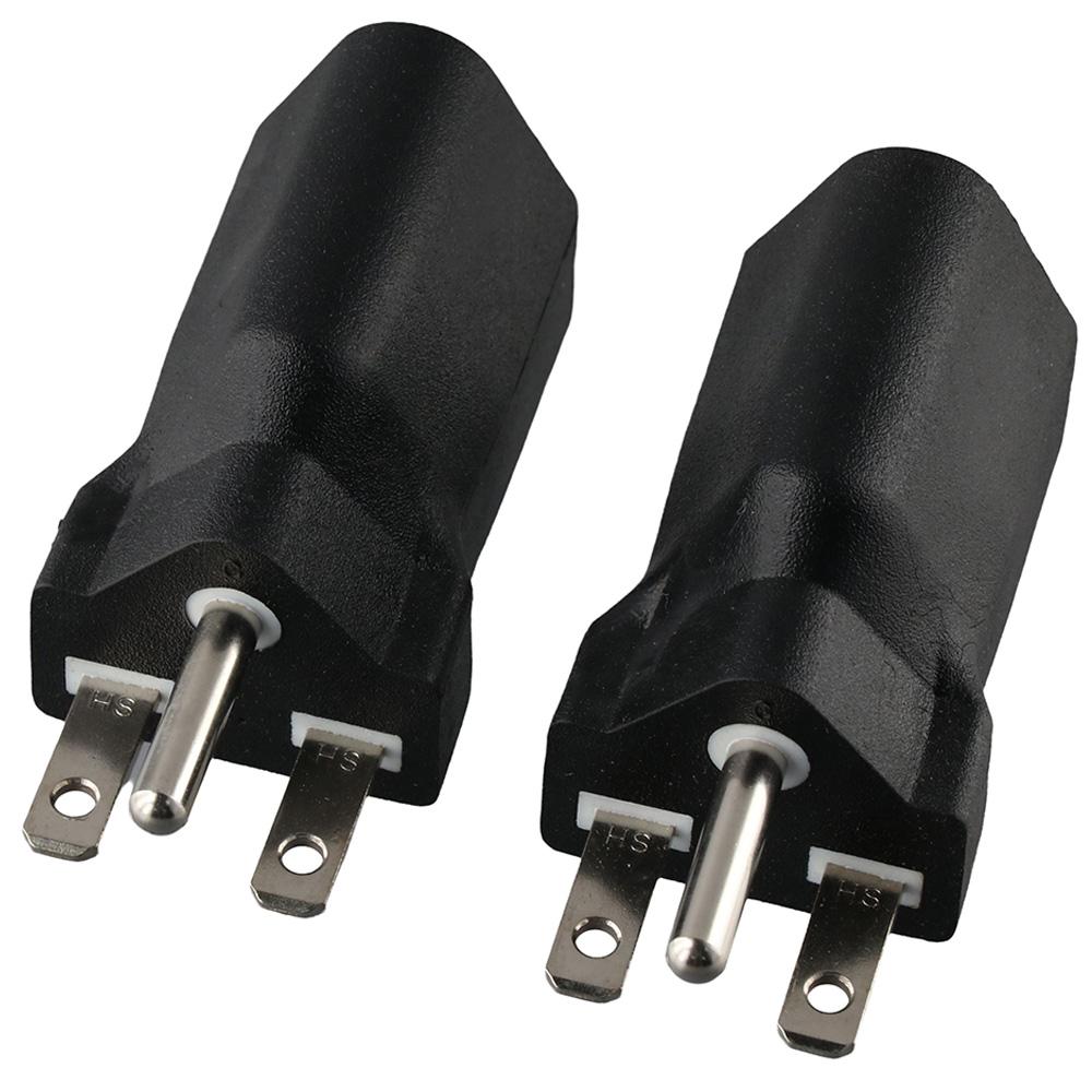 2pcs Black 6-15P To 5-15R American Plug Adapter Nema 6-15R American Gauge Adapter Electrician