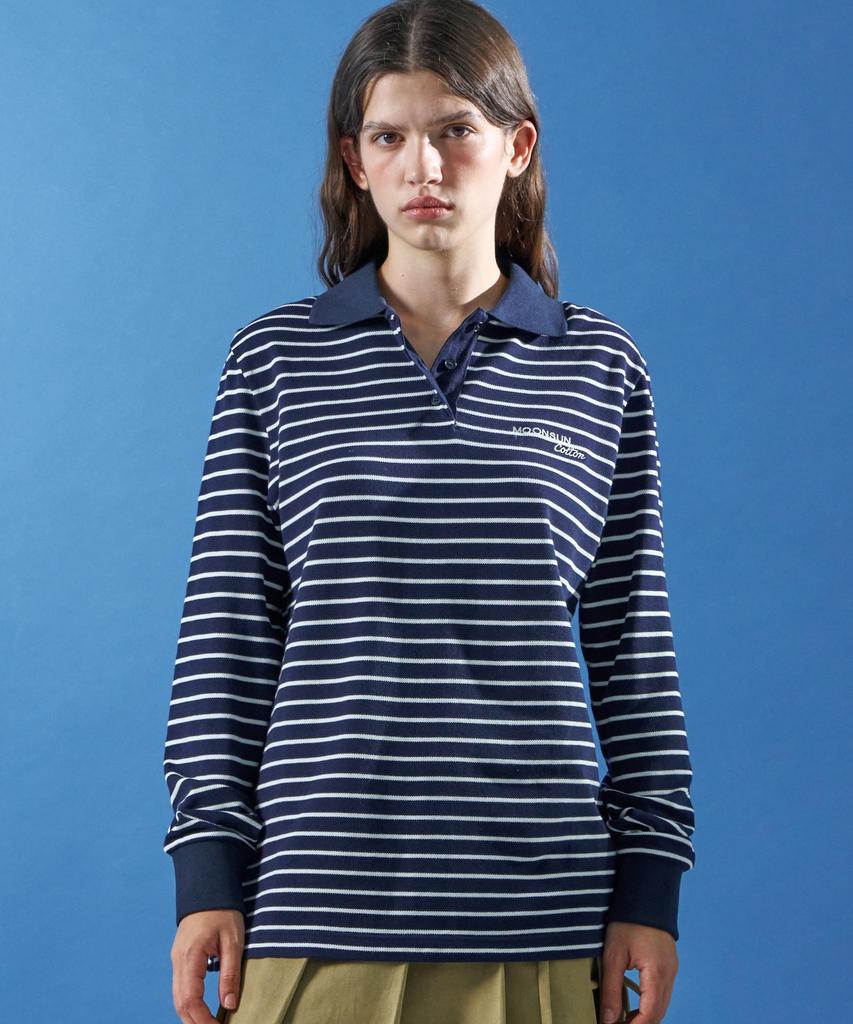 MOONSUN 01 M.C Unisex, Stripe Pk Shirt / Navy