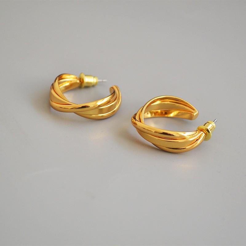 Геометрические серьги-кольца в корейском стиле: Элегантные, Универсальные Украшения для Ушей для Женщин и Студенток