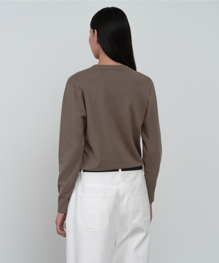 MUSINSA STANDARD WOMAN Women'S Essential Round Neck Knit [Taupe]