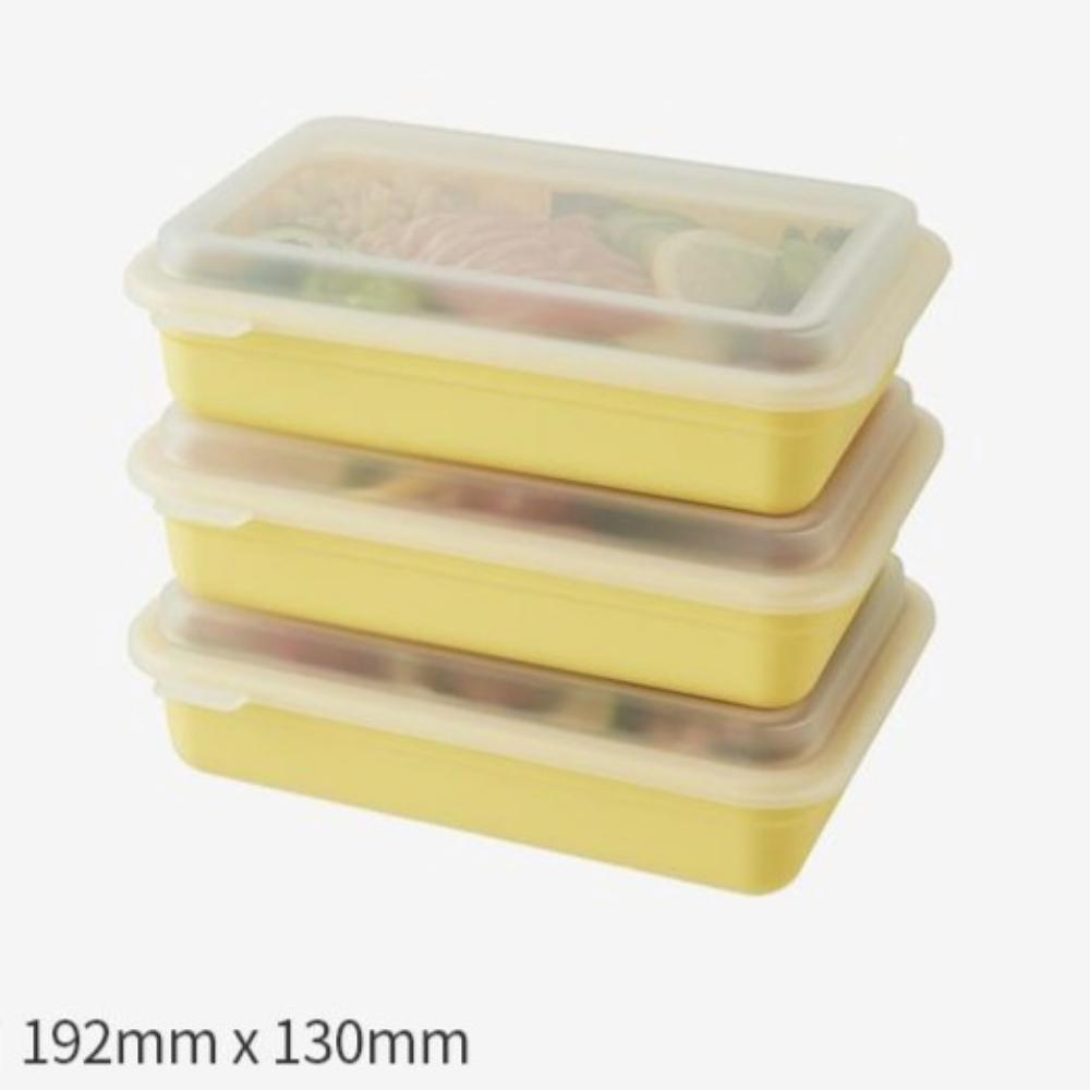LocknLock Meal Prep Single-Layer Lunch Box Yellow 3-Pack