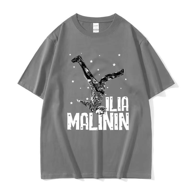 Ilia Malinin Quad Jump Ice Skating Graphic T Shirt Unisexs Vintage Fashion Short Sleeve Tshirt Unisex pure Cotton Tshirts Streetwear