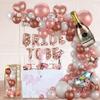 Bachelorette Party Rose Gold Balloon Set Champagne Ring Decor Supplies