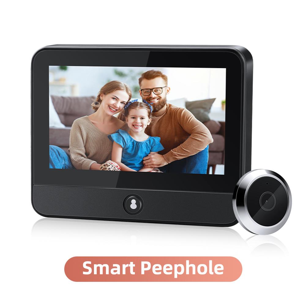 2.4G WiFi 4.3 Inch IPS HD Display Security Camera Microwave Radar Human Detection Digital Door Viewer Smart Door Peepholes