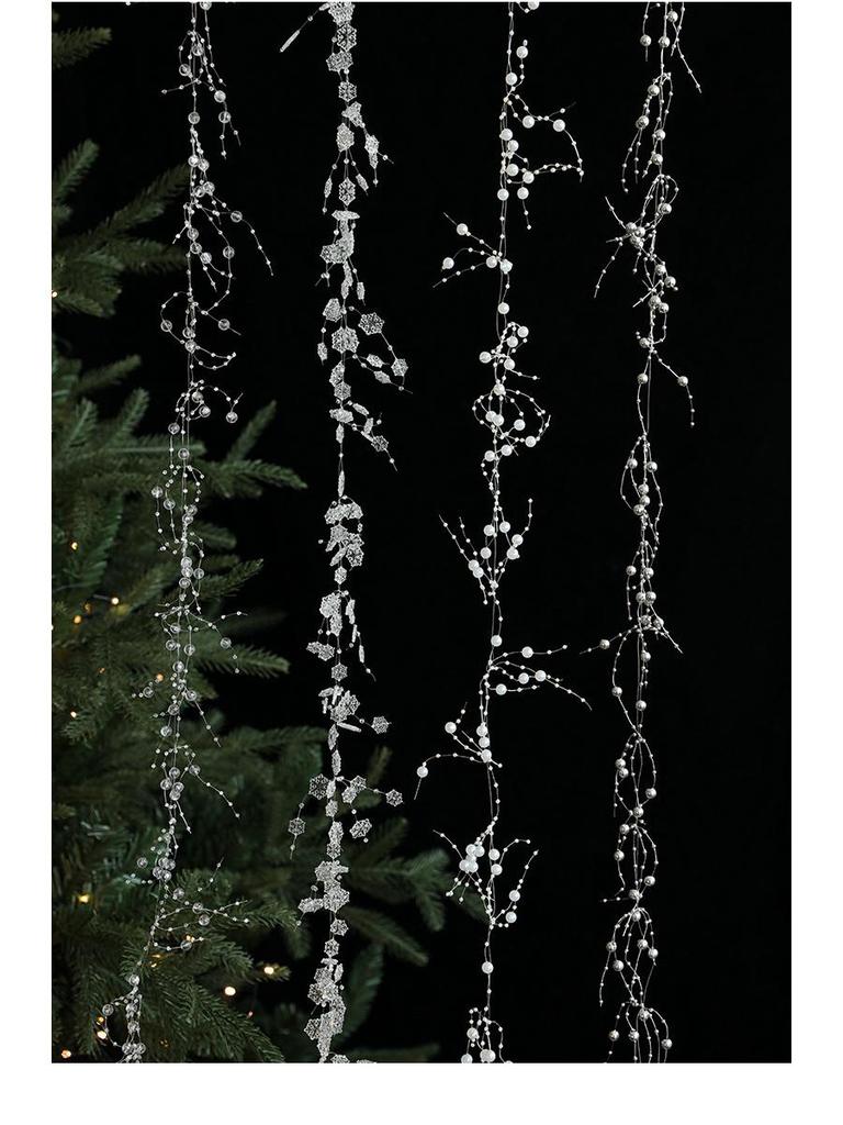 Pearl Chain Bead String Icicle Pendant for Christmas Tree Ornaments and Wreaths