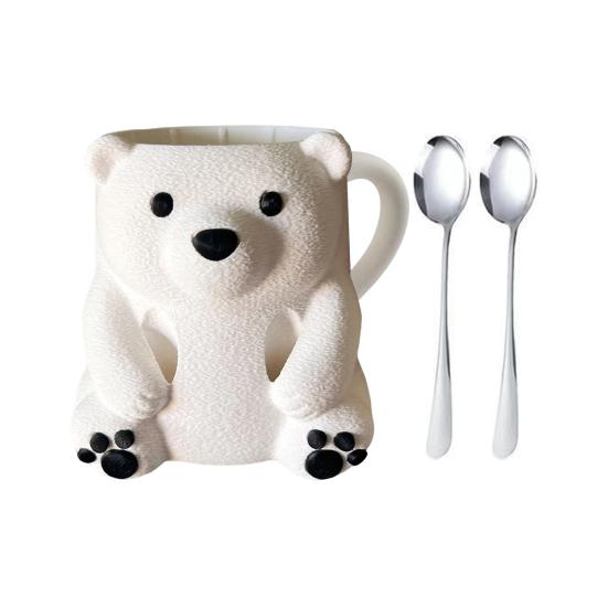 Держатель для стаканчика мороженого «Белый медведь», 3D-печать, милое животное, контейнер-охладитель для мороженого, герметичный держатель для пинты льда