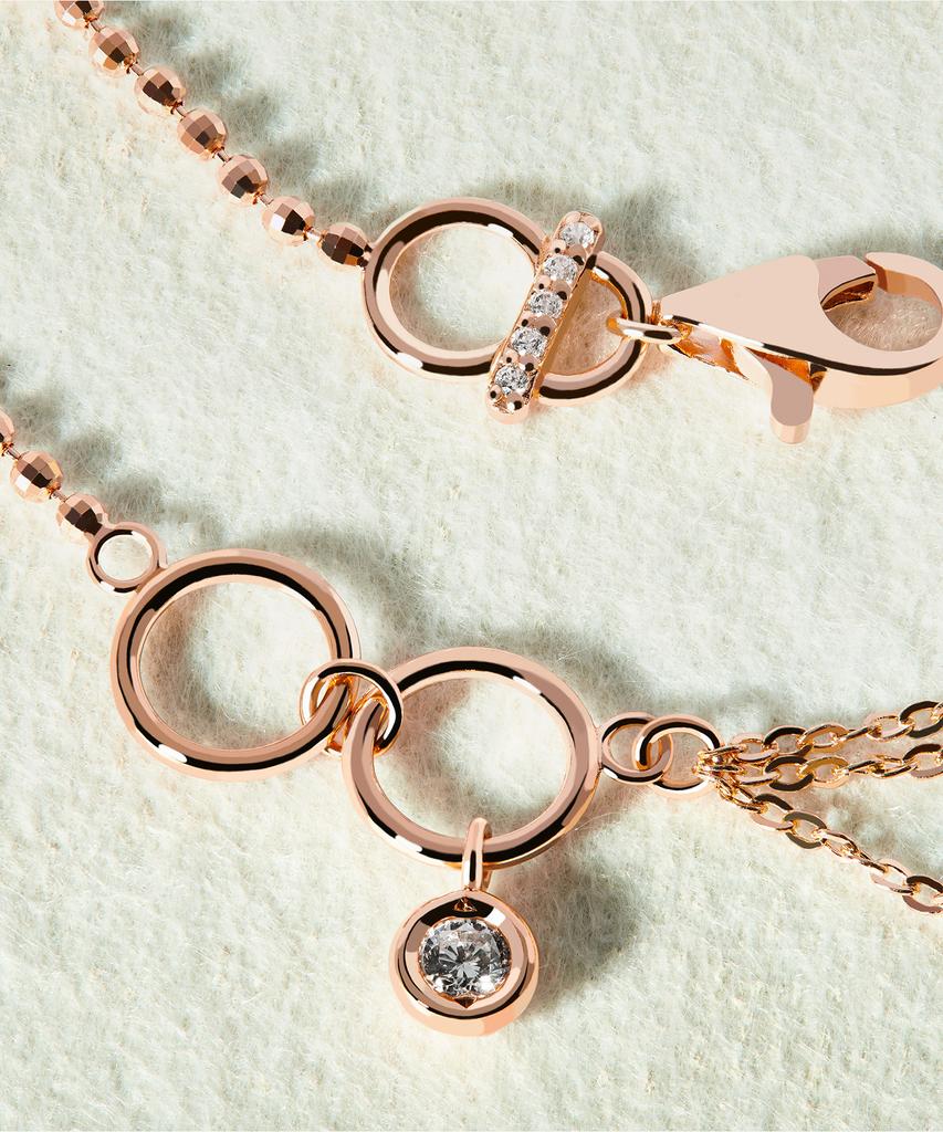 Helene Jewelry 14K Snuggle Mirror Ball And Chain Layered Gold Bracelet