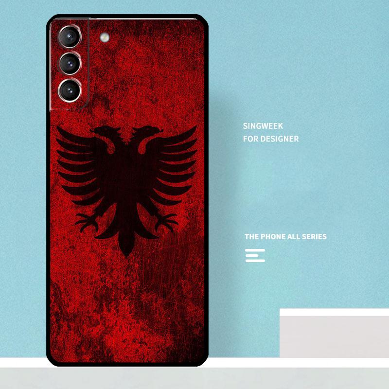 Albania Flag Eagle Case For Samsung Galaxy S25 Ultra S21 S22 S23 S24 Ultra S9 S10 S20 Plus S25 FE Phone Cover