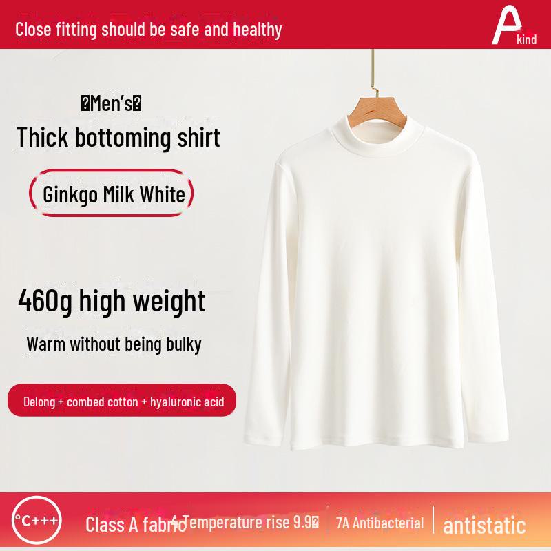 Женская терморубашка из утолщенного бархата с полувысоким воротником на осень