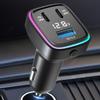 61 Вт восьмицветная подсветка автомобильное зарядное устройство USB быстрая зарядка автомобильный адаптер 3 порта зарядное устройство для телефона автомобильные электроприборы