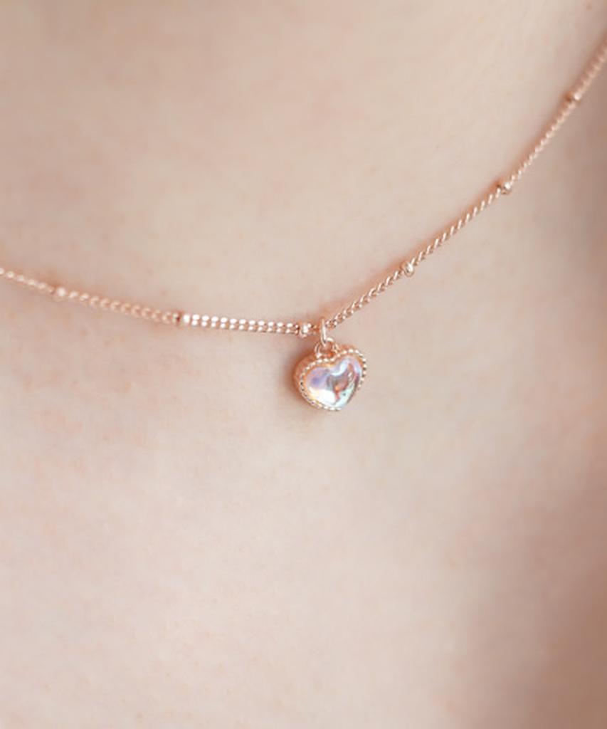 Серебряное ожерелье Alleun 925 пробы с объемным сердцем, серебряным шариком и кристаллом