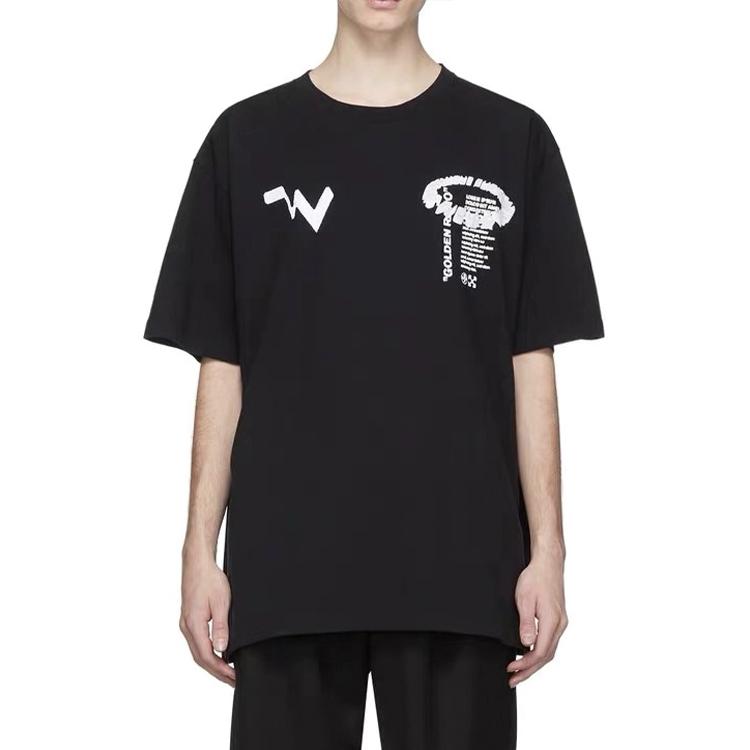 Off-White SS20 Футболка с коротким рукавом и 3D-принтом «Космический узор», мужские топы, черный OMAA027R201850111001