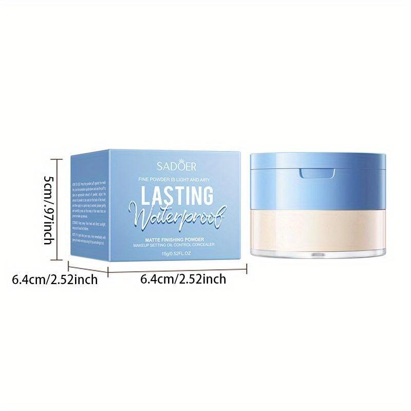 Матовая консилерная пудра 15 г SADOER Smoothing Powder Fixing Powder, сильный контроль жирности кожи, позволяет основе макияжа оставаться чистой в течение всего дня