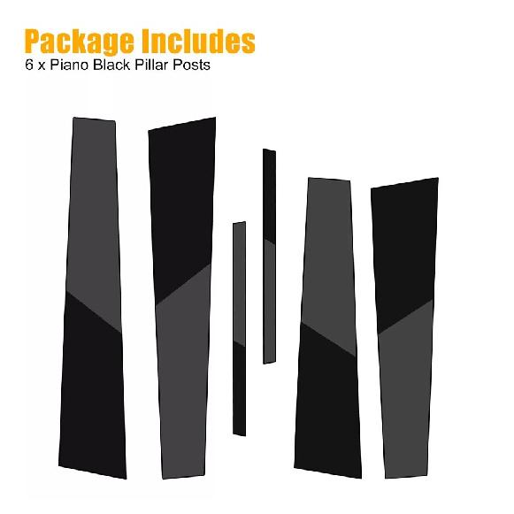 Black Pillar Posts Window Door Trim Covers 6PCS Set FOR DODGE CHARGER 2011-