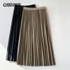 Spring and Autumn Women's Skirt High Waist Slim Pleated Skirt Fashion Versatile Half-body Skirt Draped Long Skirt