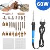 Pyrography Soldering Iron Gun Kit Wood Burner Soldering DIY Craft Tool 60W