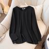 Plus Size Women's Fall New Long Sleeve Round Neck Loose with A Base Top