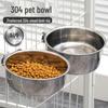 304 Stainless Steel Anti-Spill Hanging Pet Food Bowl for Cages