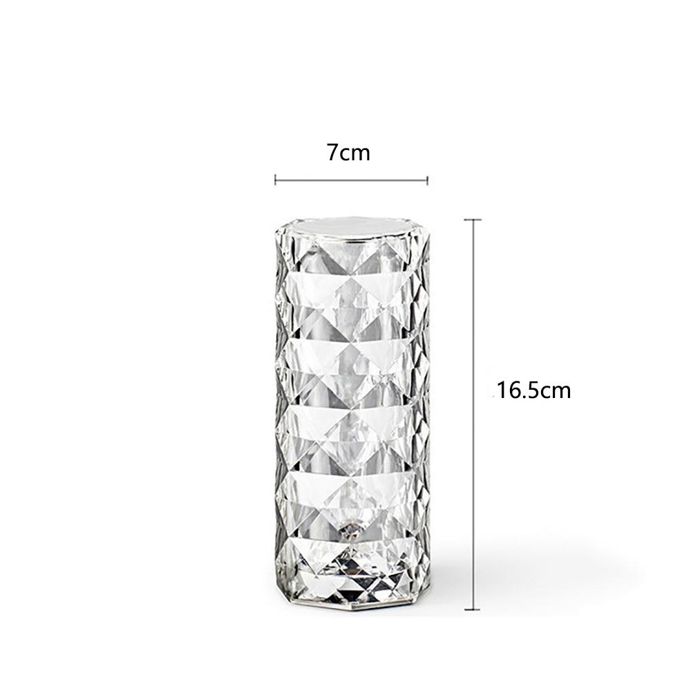 Rechargeable LED RGB Rose Diamond Crystal Table Lamp Night Light Remote Control
