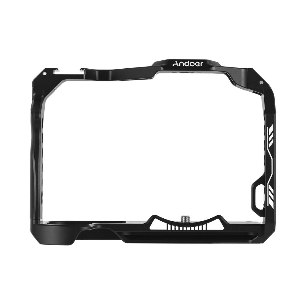 Клетка для камеры Andoer из алюминиевого сплава с креплением для холодного башмака и многочисленными резьбами 1/4 дюйма