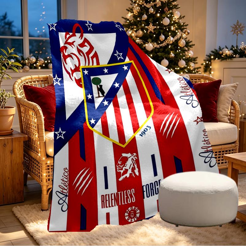 Atletico Madrid Print Blanket - Soft & Comfortable, for Bedroom, Travel, Sofa, Home Decoration - Birthday Christmas Gift for Friend