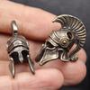 Outdoors EDC Tool Brass Spartan Roman Warrior Helmet Knife Beads Lanyard Pendant DIY Paracord Bead Woven Rope Bracelet Accessory