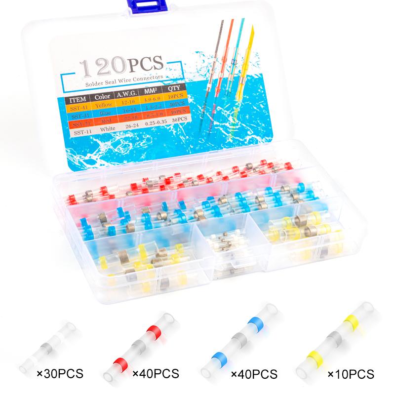 50-400 шт. разъемы для проводов припой стержень разъем для проводов изолированный припой термоусадочный водонепроницаемый обжимной кабель клеммы для кабеля