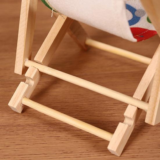 Подставка для телефона Yousheng Конструкция из массива дерева и холста Дизайн мини-шезлонга Регулируемый под разными углами держатель для телефона Настольное украшение