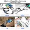 100 Вт сверхбыстрая зарядка USB C Type 3 в 1 кабель для передачи данных с подсветкой для iPhone Samsung Xiaomi Huawei шнуры для быстрой зарядки