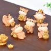 Home Decoration Accessories Micro Cattle Family Figurine Resin Ornaments Miniature Model Mini Animal Statue Bonsai Decoration