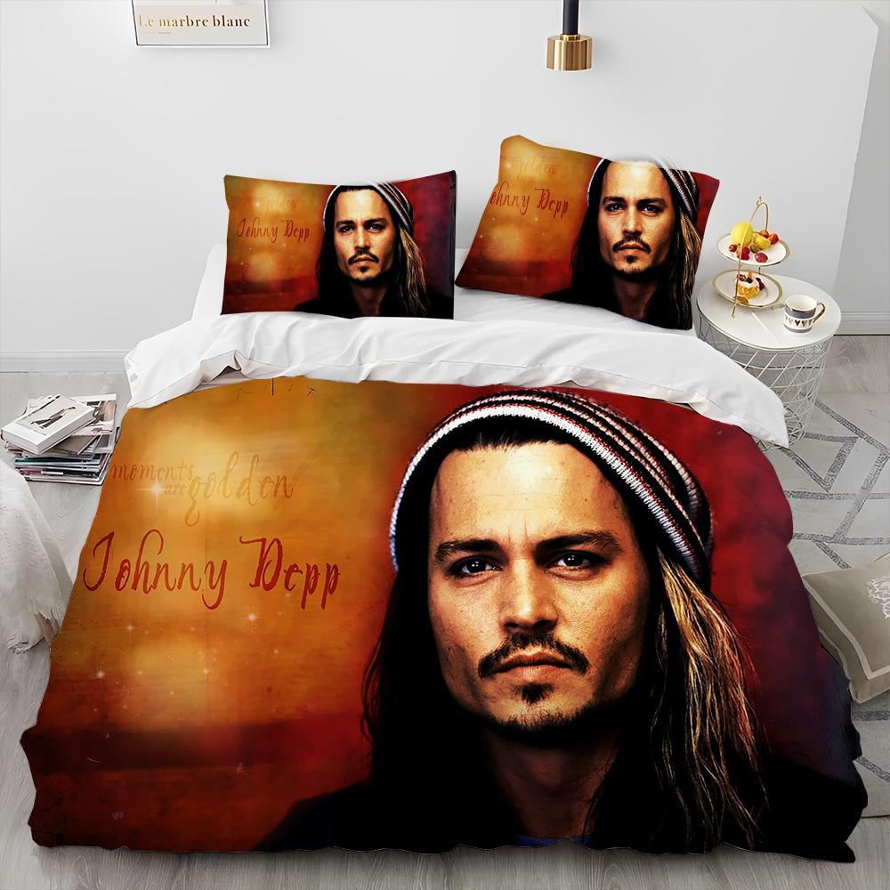3D Печать Серия Джонни Депп Покрывало Комплект Постельного Белья Пододеяльник Комплект Постельного Белья Покрывало Наволочка King Queen Размер Комплект Постельного Белья Детский