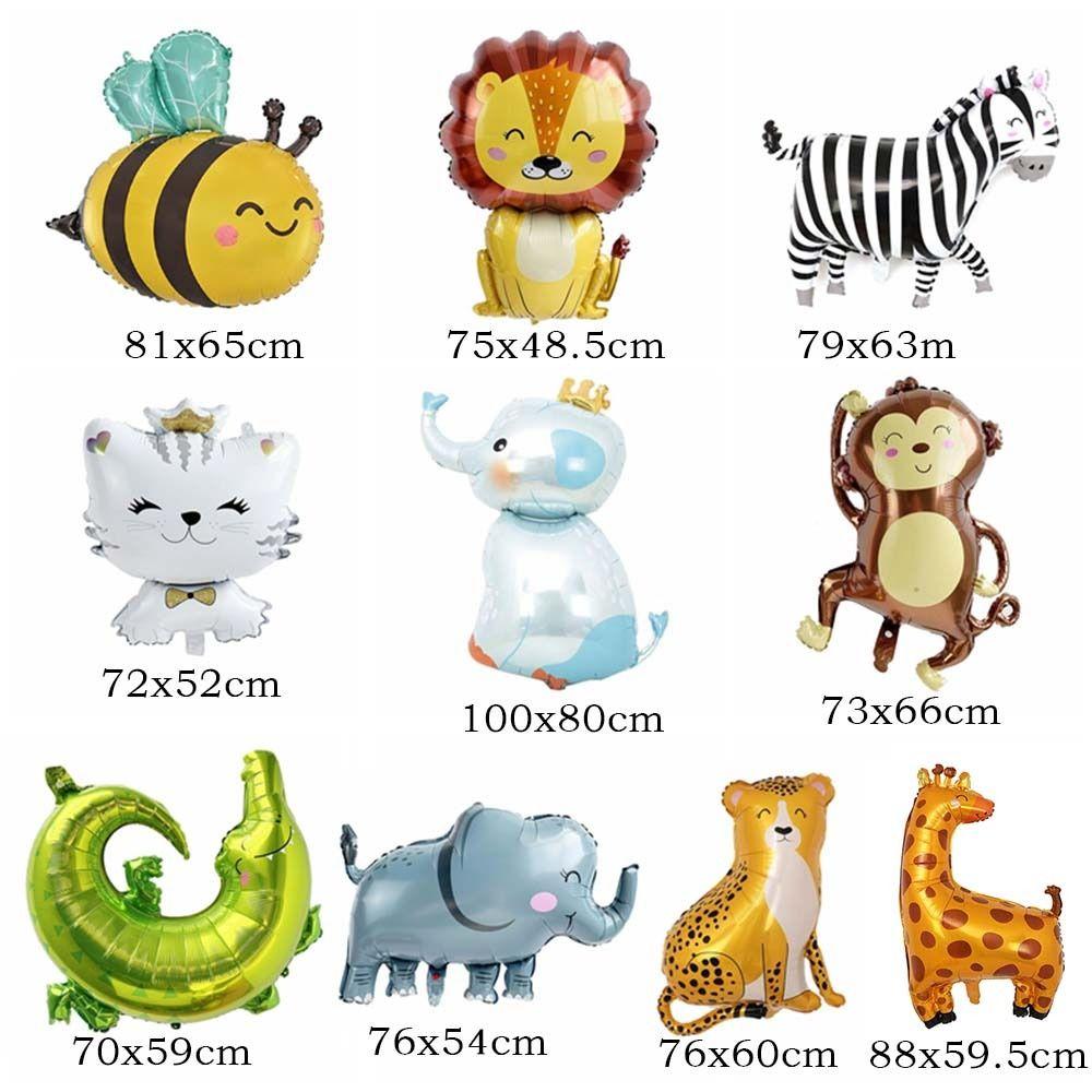 Тигр Жираф Лев Обезьяна Лев Обезьяна Слон Воздушный шар Животные джунглей Воздушные шары Вечеринка по случаю дня рождения