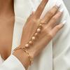 Women Bracelet Imitation Pearl Stainless Connected Patchwork Bracelet Circlet Set Hand Accessories