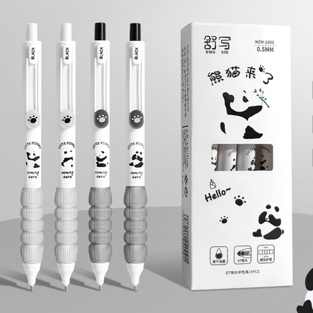 4PCS/Box Press Type Neutral Pen Quick Drying Ballpoint Pen Multi-function Signature Pen  Student