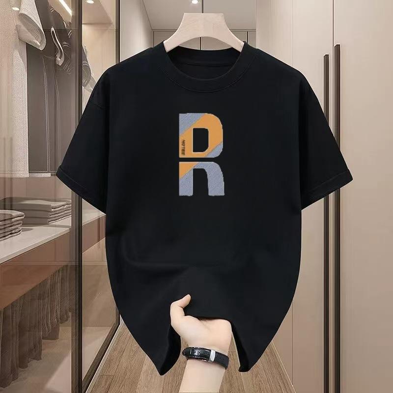200GSM Хлопок Мужская футболка с коротким рукавом свободного покроя в стиле хип-хоп Повседневная мужская уличная одежда Топы Футболки