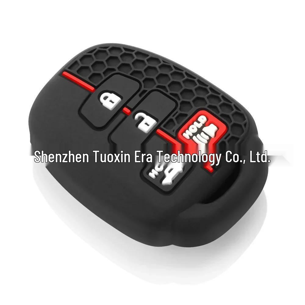 Силиконовый чехол для 4-кнопочного ключа Toyota: Совместимо с Camry, Highlander, RAV4, Corolla, Vios. Сотовидный дизайн.