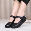 First layer cowhide mother shoes soft leather middle-aged and elderly Velcro flat-soled women's shoes leather comfortable elderly leather shoes