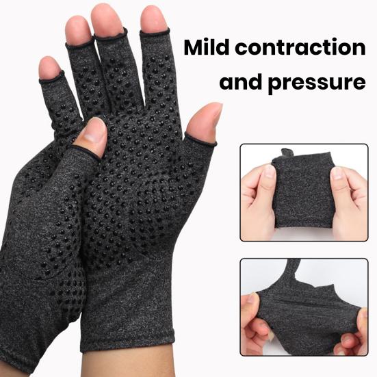 1 Pair Compression Gloves Rehabilitation Fingerless Gloves Anti Relief Gloves Wrist Support Wristband