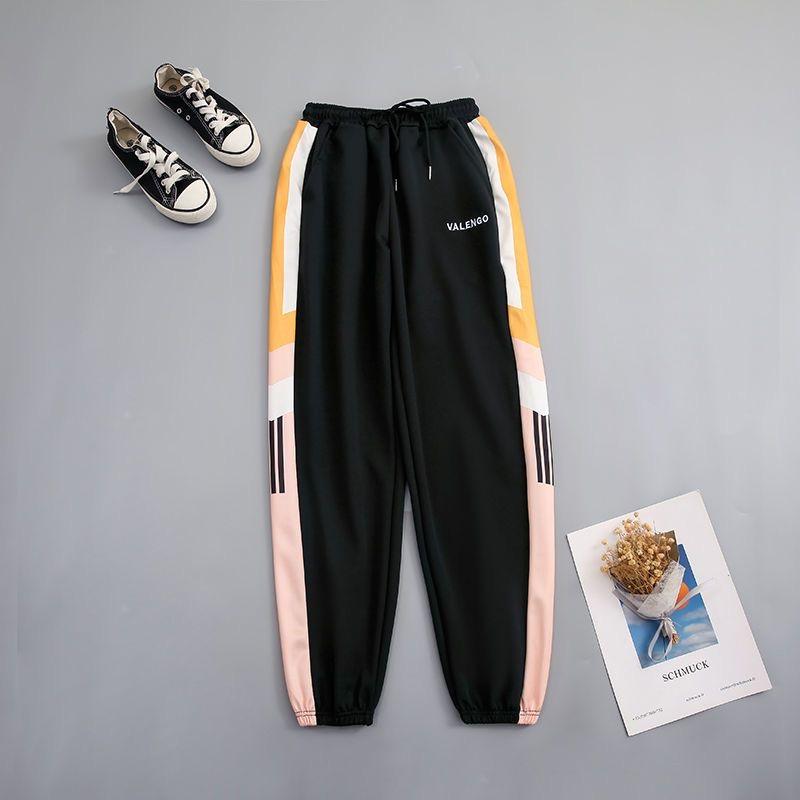 Женские спортивные штаны с принтом, хлопковые длинные брюки, брюки для бега, спортивные однотонные спортивные штаны для фитнеса и фитнеса