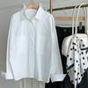 Shop   Women Collar Neck Big Pocket Basic Solid Cotton 100 Shirt Ivory Dgb Wbl  
