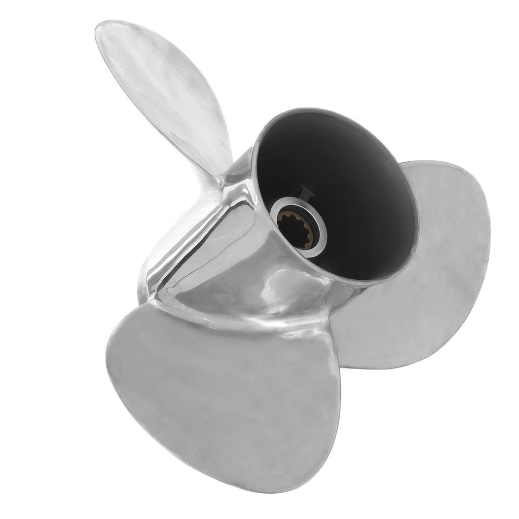 10 1 4x12in Boat Outboard Propeller 3 Blades 10T RH Stainless Steel Replacement for Suzuki Engines 20‑30HP