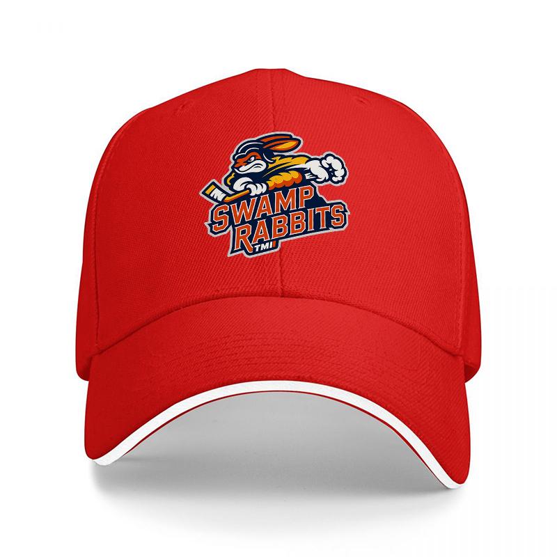 SWAMP RABBITS BASEBALL CAP BLACK ADJUSTABLE FIT TEAM LOGO EMBROIDERED HAT FOR Unisex AND Women SPORTS FAN ACCESSORY