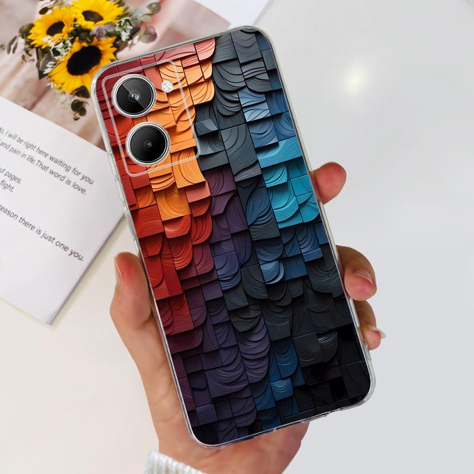 Чехол для Realme 10 RMX3630 Задняя крышка Милый мультяшный панда Тонкий мягкий прозрачный силиконовый чехол для телефона Для Realme 10 Pro Plus RMX3687 Capa