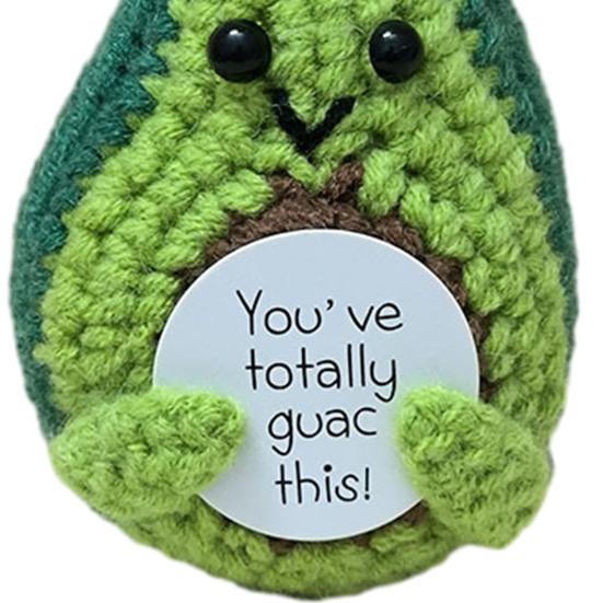 Вязаная крючком кукла-авокадо с подставкой Эмоциональная поддержка Позитивная жизнь Вязаная кукла-фрукт