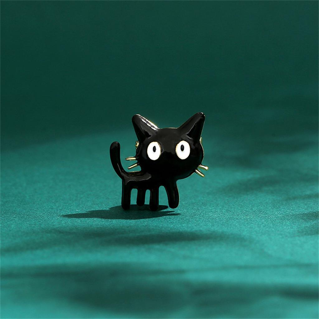 Rinhoo Lovely Wearing Sunglasses Sexy Cat Броши для женщин Мультфильм Эмаль Котенок Лацкан Пряжка Булавки Животные Домашние животные Значок Ювелирные Изделия