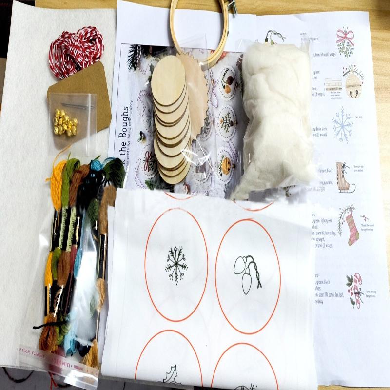 1 шт. Рождественский цветочный узор рамки Набор для вышивания DIY для начинающих