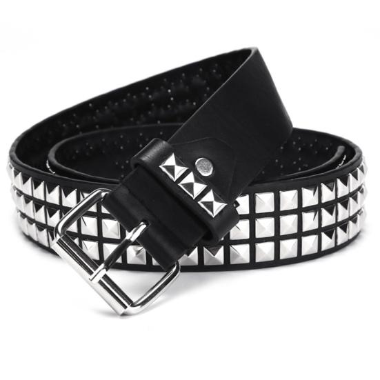 Ремень с заклепками в стиле панк-рок Ремень с заклепками Ремень с люверсами Квадратные заклепки Пирамидальные металлические вставки Регулируемые ремни Ремень из искусственной кожи